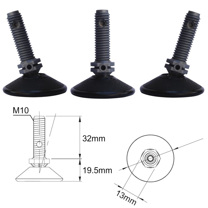 cyclingcolors 4 x Adjustable Foot Adjuster Ball Joint M10 Adjustment