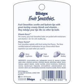 Blistex Fruit Smoothies Lip Moisturizers 3 Sticks 0.10 oz each
