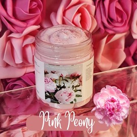 Pink Peony Whipped Body Butter- Handmade Shea & Mango Butter with Gentle Formula, Non-Greasy, Nourishing Body Butter Skin Repair - Volume: 6 oz