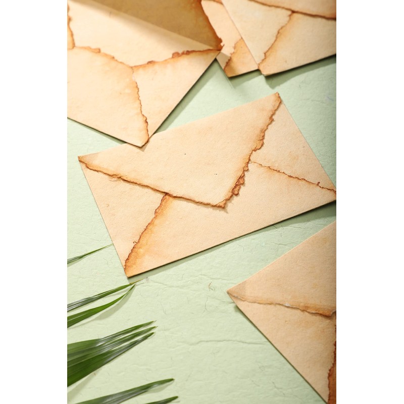 Wanderings Handmade Antique Deckle Edge Envelope 6" x 9" Pack