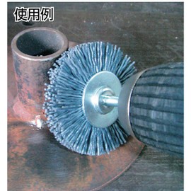 TRUSCO TB-6225 Wheel Brush with Shaft, Diameter 2.0 inches (50 mm) x Shaft 0.2 inches (6 mm), Grid Wire, Wire Diameter 0.04 inches (1