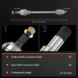 A-Premium Pair (2) Front CV Axle Shaft Assembly Compatible with Subaru Impreza 2011-2014, Forester 2009-2013, WRX 2012-2014, XV Crosstrek 2013-2014, 2.0L 2.5L, Driver and Passenger Side