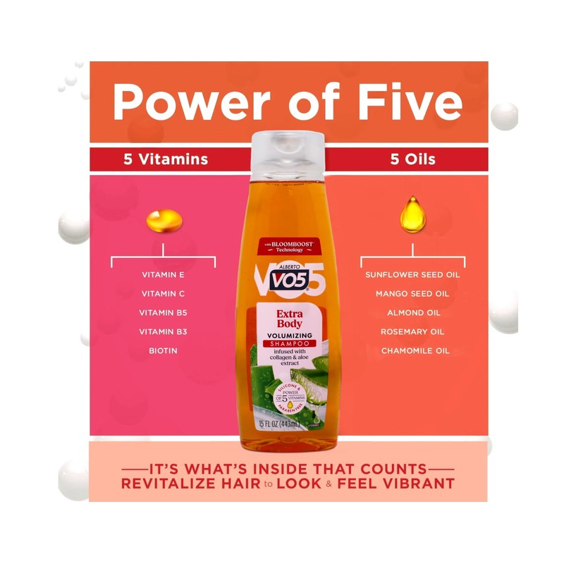 VO5 Extra Body Volumizing Shampoo Unisex 15 oz (Pack of