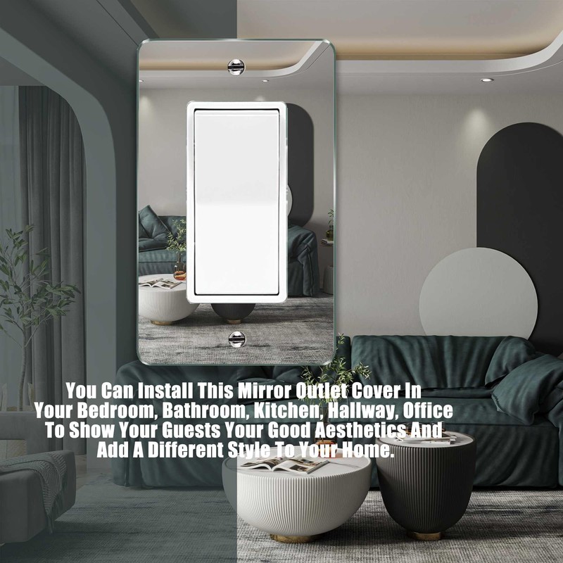 Generic Mirror Acrylic Single Rocker Light Switch Cover Decorative 1