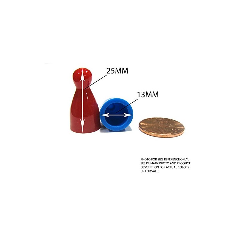 Set of 10 Halma 25mm Pawn Peg Game Pieces Multicolor
