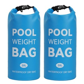 Ciweisah Pool Weights Bags for Steps Pool Ladder Weights with Heavy-Duty Handle Pool Sand Bag Waterproof Dry Bag for Above Ground Pool Steps Quick Release and Filling (Light Blue, 20L)