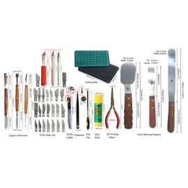 AMX3d Pro Grade 3D Printer Tool Kit - All The 3D Printing Tools & Accessories Needed to Remove, Clean & Finish 3D Prints (Pro Grade)