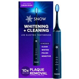 SNOW LED Whitening Electric Toothbrush | Dentist-Designed Electric Toothbrush for Adults | Sonic Technology, LED Light, Modes, Timer, Rechargeable Plaque Removal & Teeth Whitening Polar Blue Gen2