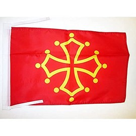 French Province of Languedoc Flag 18'' x 12'' cords - France province SMALL flags 30 x 45cm - Banner 18x12 in - AZ FLAG