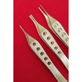 New Set of 3 Each ADSON 1X2+Dressing +ADSON Brown Tissue Plastic Surgery FORCEP FENESTRATED Gold