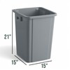 Mix.Home 19 Gallon Gray Square Trash Can, Plastic, Commercial Use