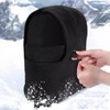 Warm Textured Fleece Thermal Brushed Hooded Neck Warmer Neck Warmer Black 3ea