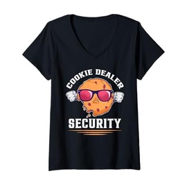 Womens Cookie Dealer Security Funny Snack Lover Gift V-Neck T-Shirt