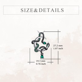 VONALA Snake Moon Necklace 925 Sterling Silver Dainty Animal Necklace Snake Jewelry Gifts for Women Men