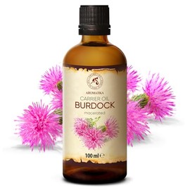 Aceite de Bardana 100ml - Arctium Lappa Root - 100% Puro & Natural - Mejor Aceite para el Cabello - Piel - Rostro - Cuidado Corporal - Botella de Vidr
