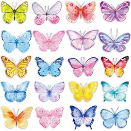 20PCS Butterfly Thick Gel Cling Spring Window Gel Clings Decals Stickers Butterfly Window Decorations for Kids Toddlers Home Airplane Classroom Nursery Spring Party Supplies Removable Reusable