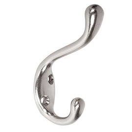 Designers Impressions Satin Nickel Heavy Duty Coat & Hat Hook: 8125