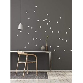 Silver Dot Stickers Wall Decal Dots, 1Inch 240pcs (Matte Silver)
