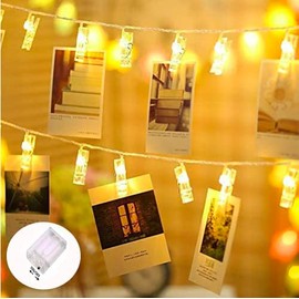 16 LED Clip Light Battery Operated 16 Photos Hanging String Romantic Mood Light Ideal for valentine to loved one String Lights for or Birthday Decoration Festival, Wedding,Lawn, Home Decoration(3 Mtr)