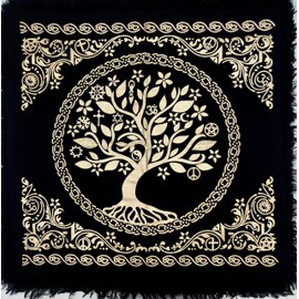 CRAFT KALA Altar Cloth Celestical Alter Tarot Deck Alter Square Wall Hanging Tablecloth Sacred Place Home Décor Cards Pagan Spiritual Celestial 36 x 36 Inches Tree of Life