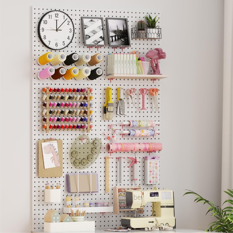 HUHOLE Pegboard Hooks 2 Inch 50PC, Pink Peg Board Hooks,