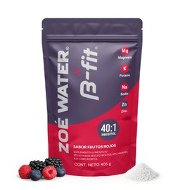 B-FIT Zoe Water Electrolitos Con Myo y D-Chiro Inositol 40:1 - Zinc Magensio y Potasio - Electrolitos en Polvo 405g - Regulación Metabólica - Ideal para Mujeres - Sin azúcar - Sabor Frutos Rojos