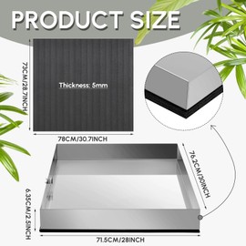 Tandefio 28" x 30" x 2.5" Washing Machine Drain Pan Washing Machine Tray for Floor Protection Heavy Duty 304 Stainless Steel Dishwasher Leak Pan with Drain Hole and Anti-slip Bottom Pad