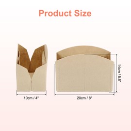 uxcell Purse Organizer Insert, Portable Felt Organizer Bags with Metal Zipper Multiple Compartments Purse Liner for Domed Satchel, Tote Bag, Handbag Shaper (8" x 4" x 5.5", Beige)