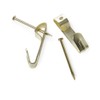 Electro Brassed Single Picture Hook with Pin - Small (Pack