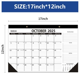 Desk Calendar 2025-2026,October 2025 to March 2027, Calendar 2025-2026 with to-do list,Desk Calendar 2026-18 Months,17" x 12" for Home or Office.