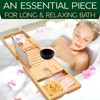 SereneLife Luxury Bamboo Bathtub Caddy Tray - Adjustable Natural Wood