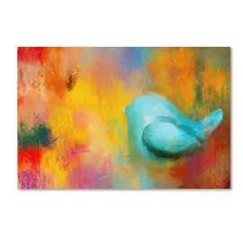 Abstract Bluebird of Happiness by Jai Johnson, 16x24-Inch Canvas Wall Art
