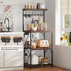 Furologee Kitchen Bakers Rack with Power Outlet, Microwave Oven Stand