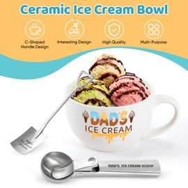 Benjika Fathers Day Dad Gifts, Ice Cream Bowl and Scoop Set Dad Gifts for Christmas Dad Gifts from Daughter Son Ideal Xmas Birthday Present