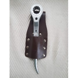 Brown Leather Single Spanner Frog/Pocket/Pouch BBI for Scaffolding Tool Belt