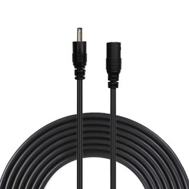 Liwinting 5Meters/16.4Feet DC Power Adapter Extension Cable, 1.35mm x 3.5mm Male to Female Jack DC 5 V Power Adapter Plug Extension Cord for DC Power Adapter, CCTV Security Camera etc. - Black