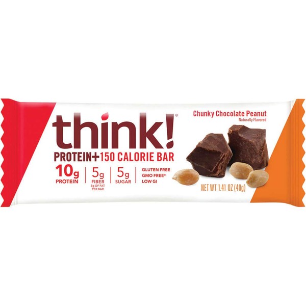 thinkThin Protein & Fiber Bars, Chunky Chocolate Peanut, 1.41 Ounce (20 Count)