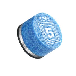 RHINO TIME Crystal Pool Billiard Cue Tip - 14mm/ Blue/Hardness: TIME 1 Super Soft/Pack 5