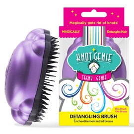 Knot Genie Teeny Detangling Hair Brush for Kids (Lilac Loveliness) | Perfect Detangling Brush for Curly Hair, Gently Separate Tangles, Leaves Hair Smooth and Shiny | The Pain Free Knot Detangler