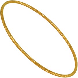 LIFETIME JEWELRY 2mm Bangle Bracelet 24k Real Gold Plated for Women (2.5" Medium)