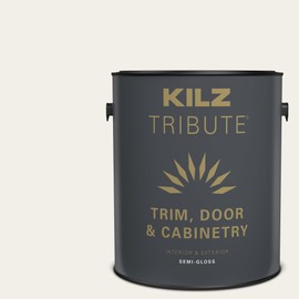 KILZ Tribute Cabinet Paint & Trim Paint, Interior/Exterior, Semigloss, Architectural White, 1 Gallon