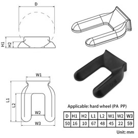 DGHAOP 4pcs Furniture Wheel Caster Cups Rubber Non-Slip Foot Mats M50 Caster Cups Keeps Bed and Furniture from Sliding Bed Caster Stopper