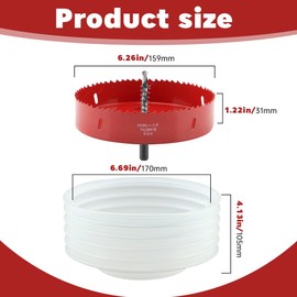 6.25 Hole Saw for recessed Lights, 6 1/4 Hole Saw for Recessed Lights Can Lights, for Led Recesseds Lighting 6 Inch and Wood Metal Drywall,Bi-Metal Construction