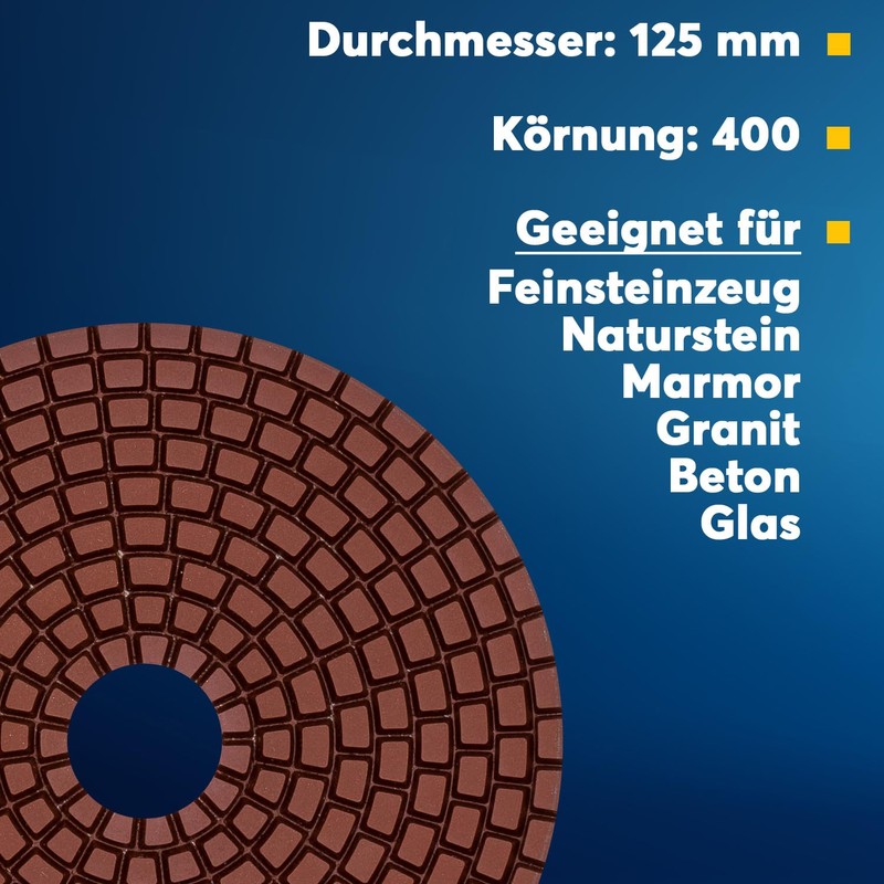EDW Diamond Wet Sanding Pad/Polishing Disc, Dia Wet | Refurbishing,