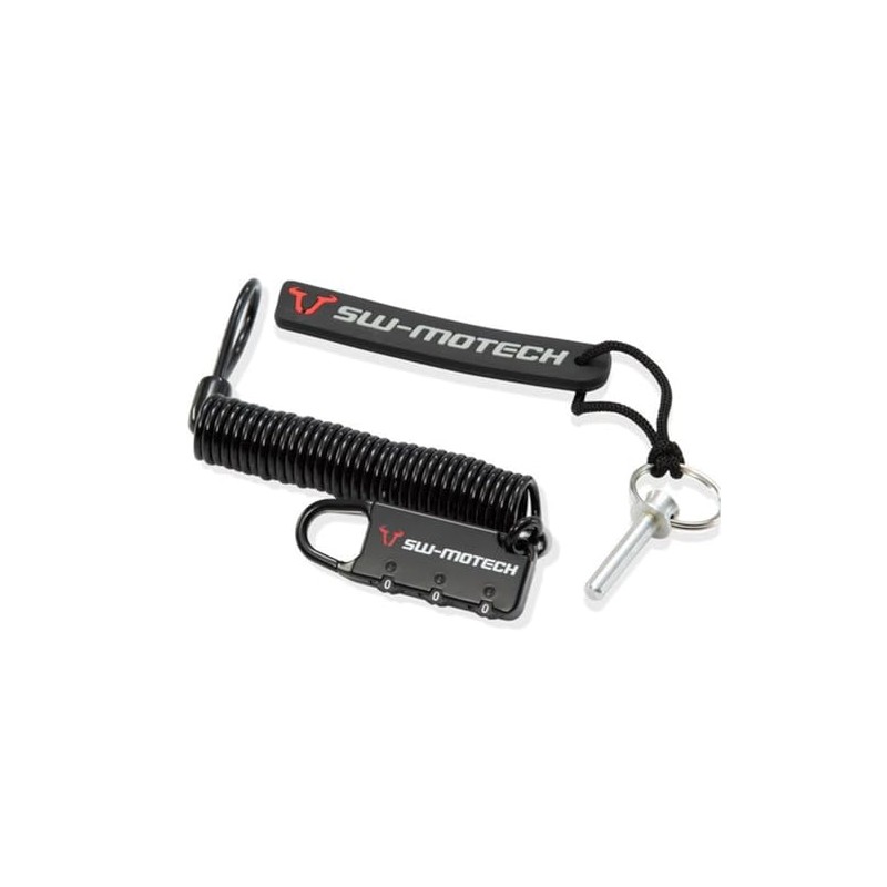 SW-MOTECH Diebstahlsicherung für EVO Tankrucksack Sicherungsstift/Motorradtaschen-Kabelschloss.