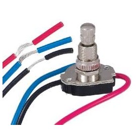 B&P Lamp® 5/8 Inch Shank 3-Way 2 Circuit Nickel Rotary Switch