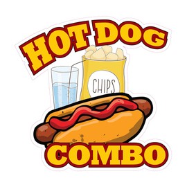 Food Truck Decals Hotdog Combo Concession Restaurant Die-Cut Vinyl Sticker B35 & Sign 48 in on Longest Side