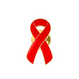 Red Awareness Ribbon Pin Badge For Heart Disease Stroke Haemophilia HIV AIDS (1 Pin)