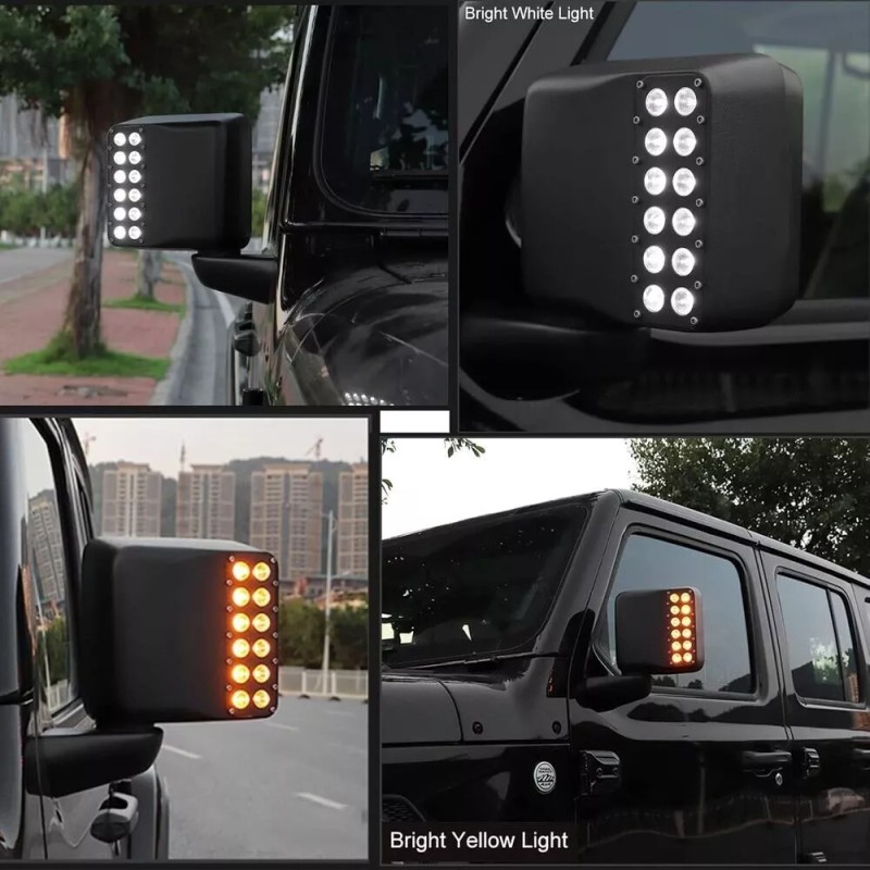 Unbranded Pair LED Rear Side Mirror Light For Jeep Wrangler