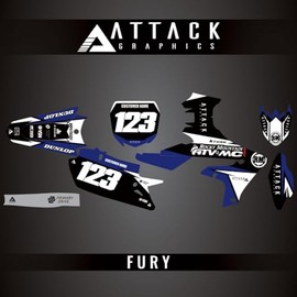 Attack Graphics Custom Fury Complete Bike Restyle Graphics Kit Cycra Powerflow Body Kit for Yamaha YZ250F 2021